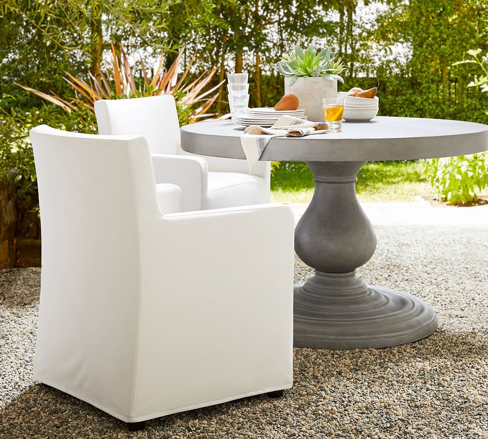 Jake Slipcovered Outdoor Dining Side Chair & Armchair | Pottery Barn (US)