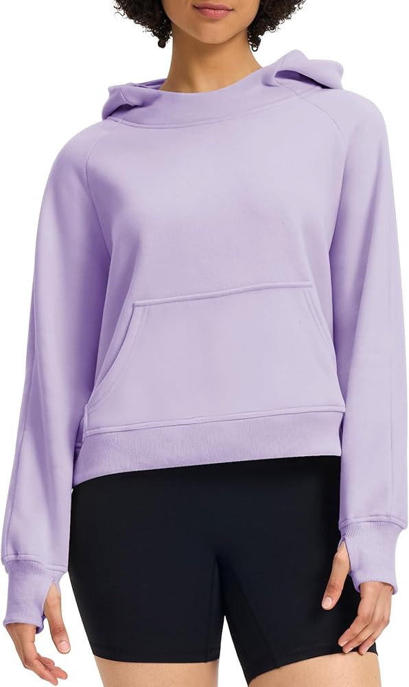 Casly Lamiit Hoodies for Women 2024 Fashion Fall Outfits Loose Fit Stand Collar Hoodie Cropped Sw... | Amazon (US)