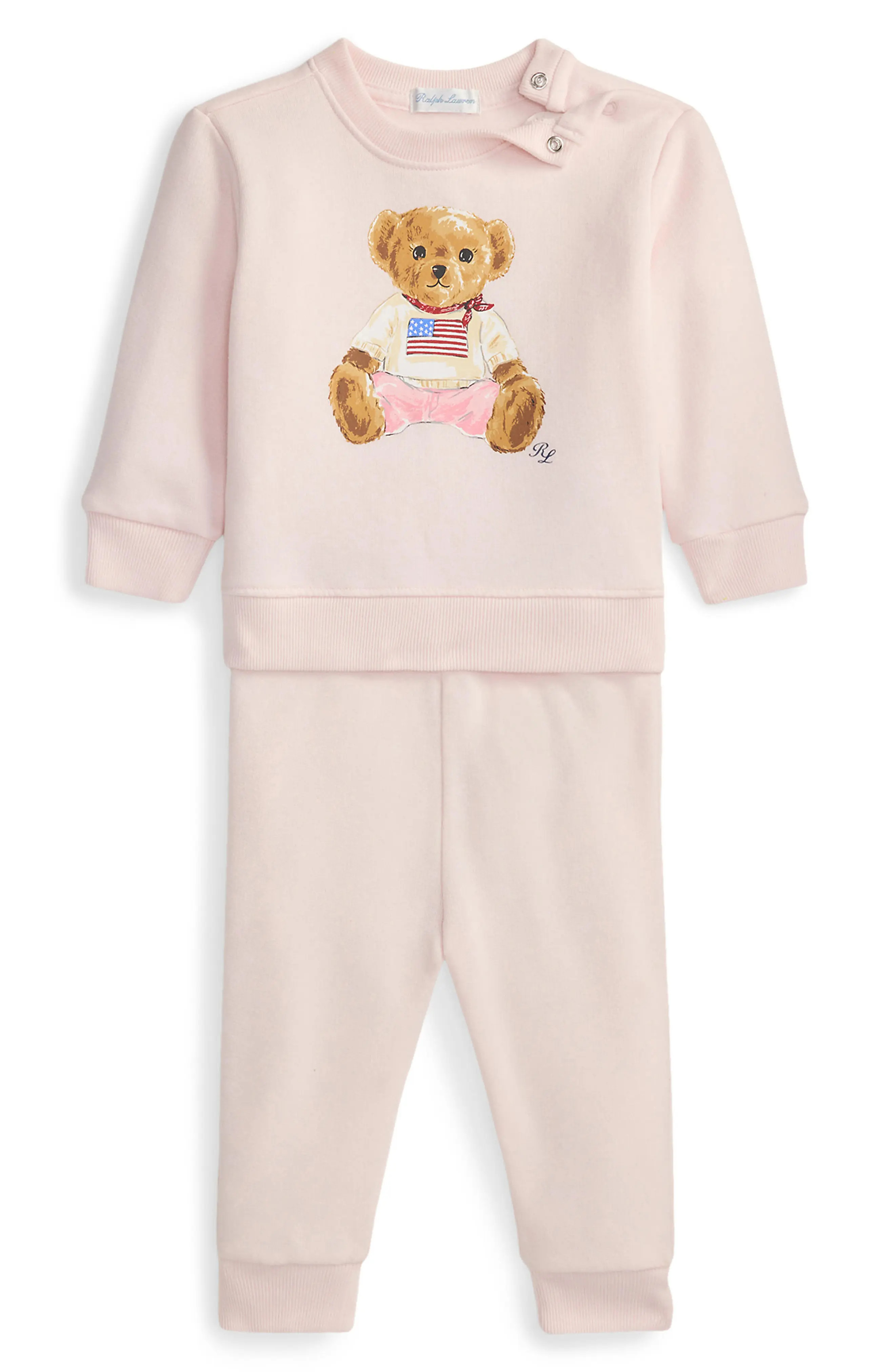 Ralph Lauren Kids' Polo Bear Cotton Blend Sweatshirt & Jogger Set (Women) | Nordstrom | Nordstrom