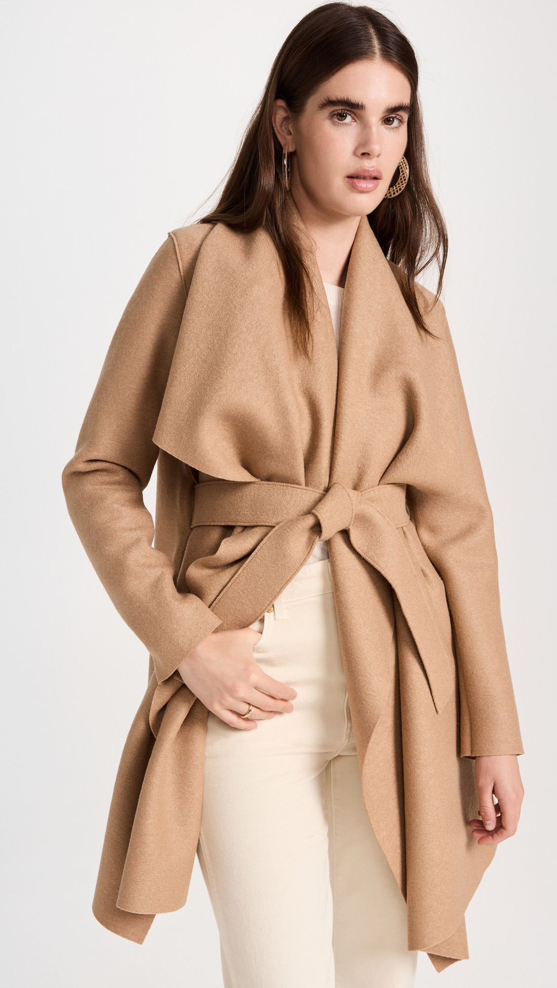 Harris Wharf London Women Blanket Coat Tan 40 | Shopbop