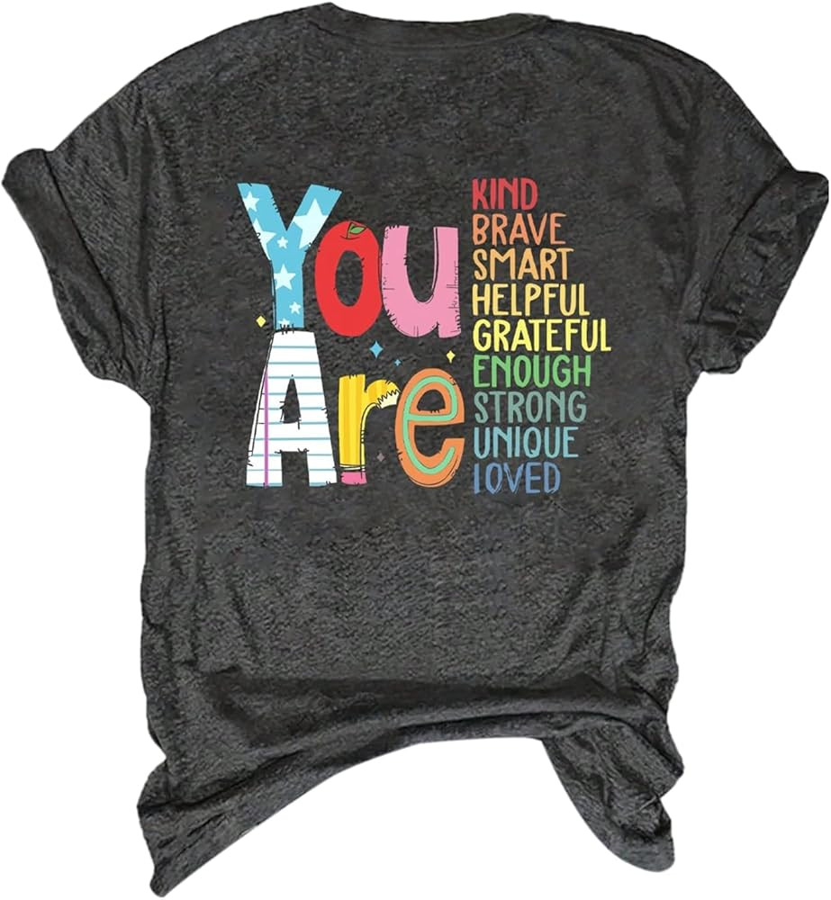 SOLY HUX Women's Plus Size Letter Graphic Tees Short Sleeve Crew Neck T-Shirt Teacher Shirts | Amazon (US)