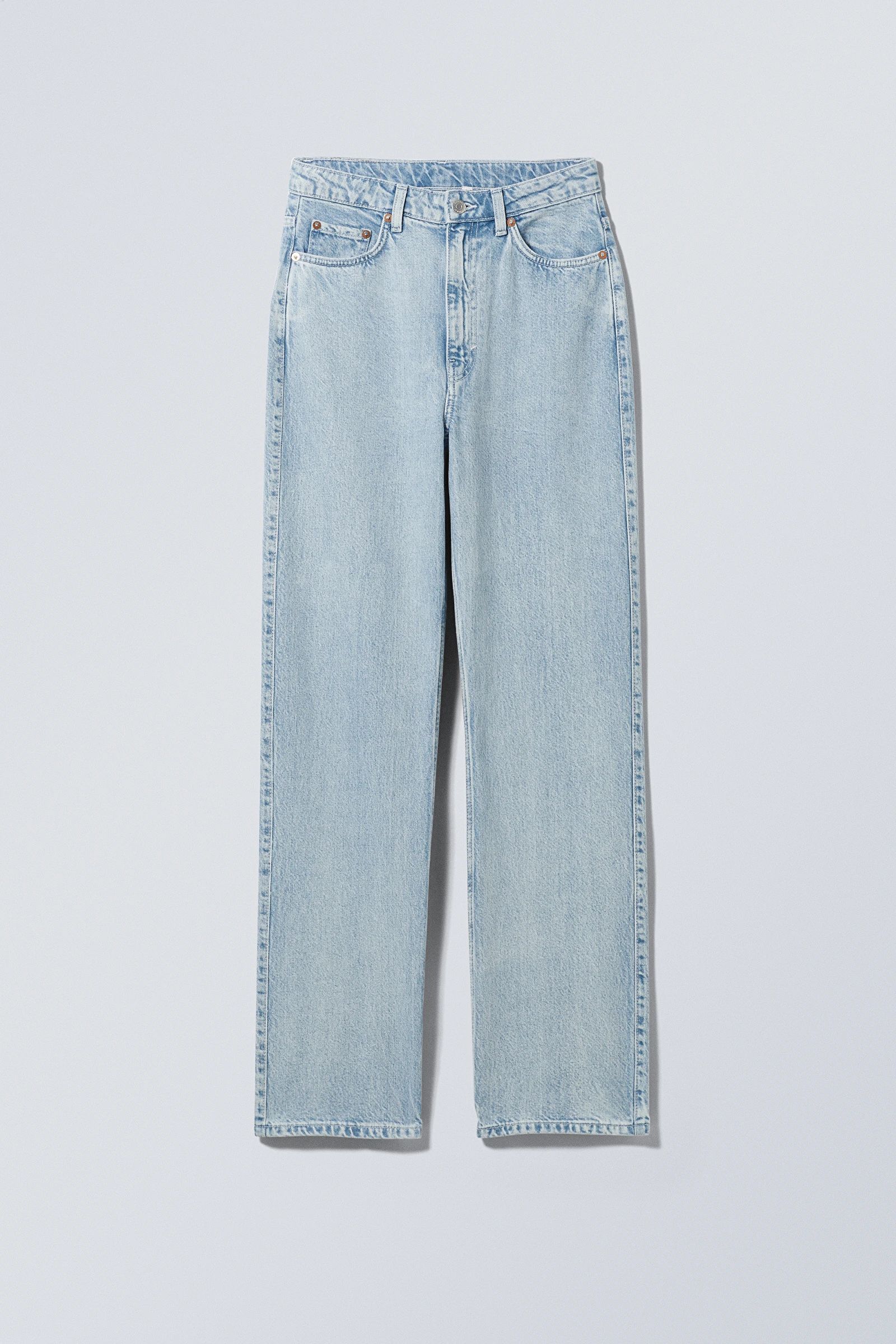 Rowe Extra High Straight Jeans - Summer Blue - Weekday GB | Weekday