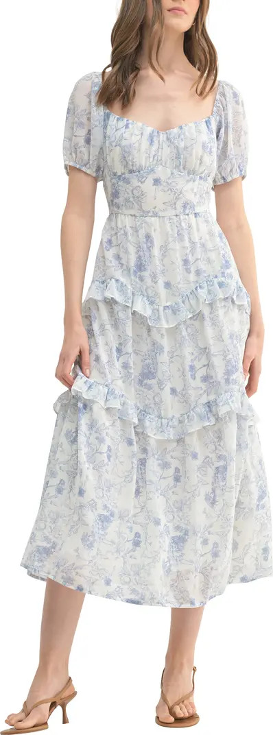 Ruffle Puff Sleeve Maxi Dress | Nordstrom Rack