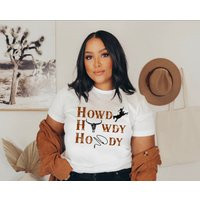 Howdy Tee, Cow Skull Bronc Rider Rodeo Western Rustic Distressed Trendy Bella Canvas Gift, Birthday | Etsy (US)