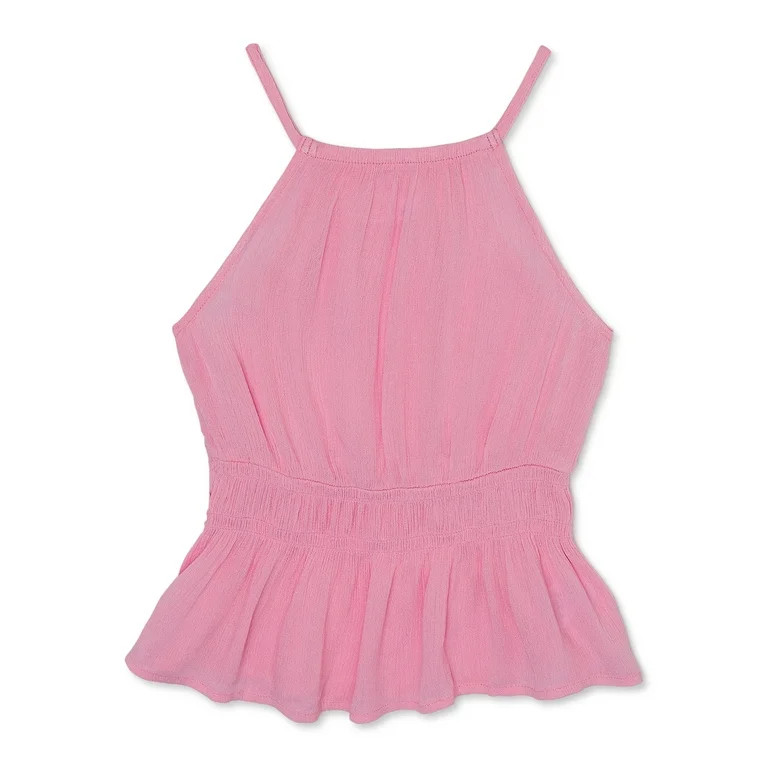 Wonder Nation Girls Gauze Halter Tank Top, Sizes 4-18 & Plus | Walmart (US)