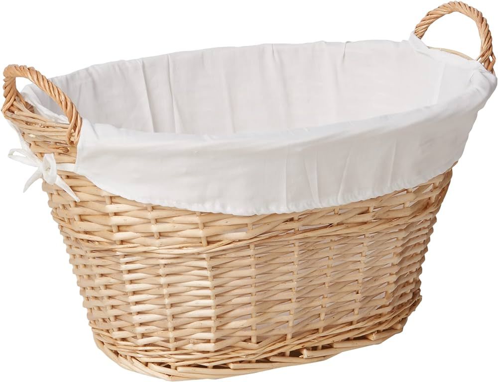 Household Essentials ML-5569 Willow Wicker Laundry Basket with Handles and Liner | Natural Brown | Amazon (CA)