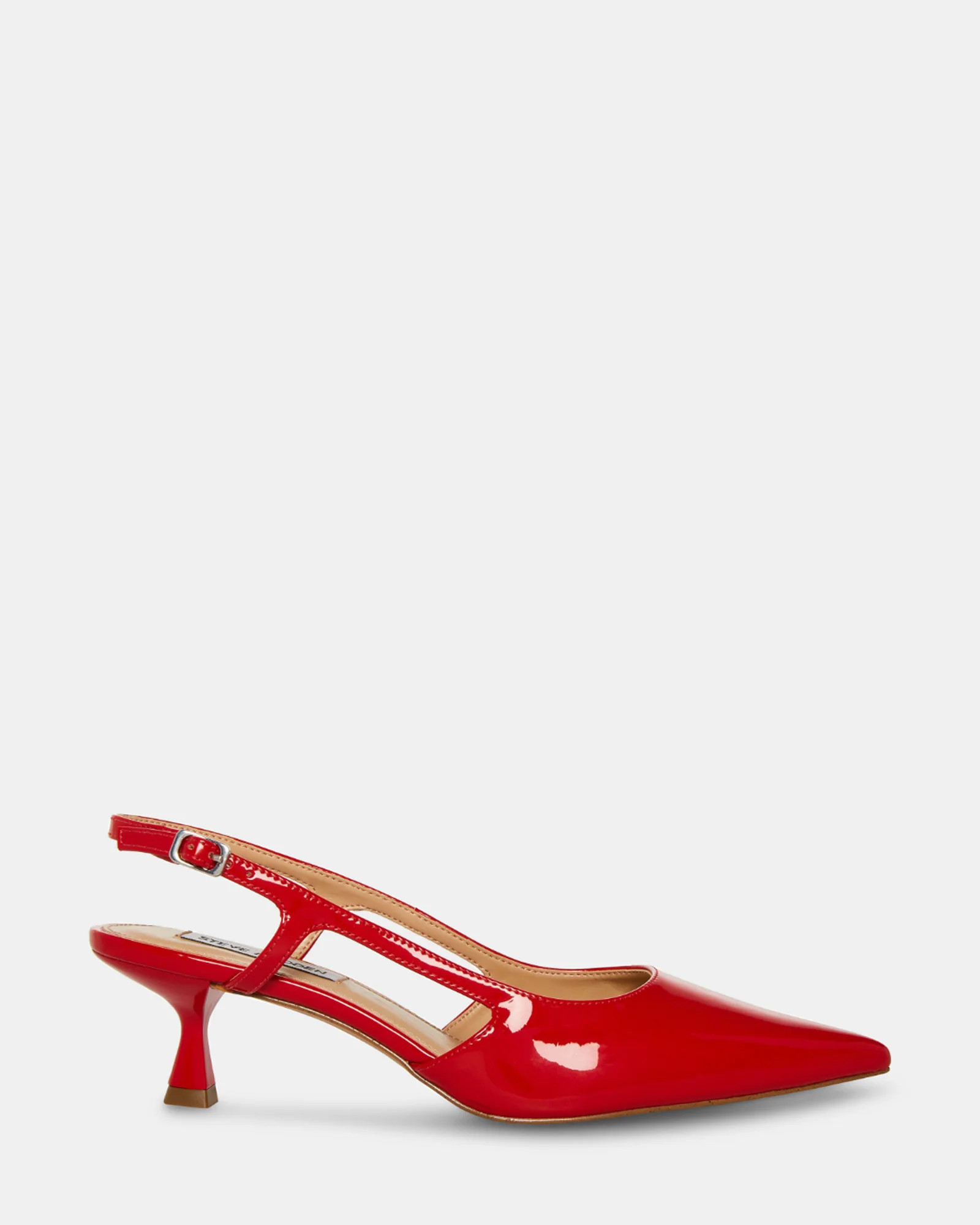 LEGACI Red Patent Slingback Kitten Heel Pumps | Women's Designer Heels | Steve Madden (Canada)