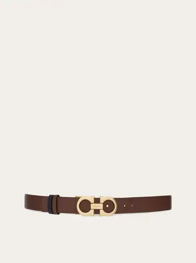 Reversible and adjustable Gancini belt | Ferragamo