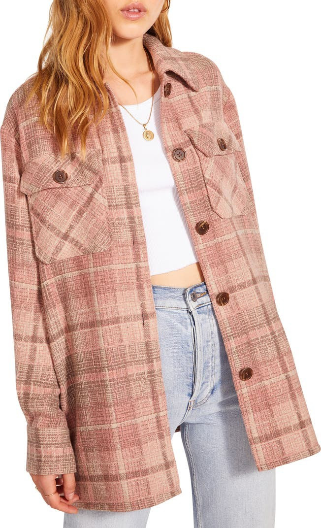 Plaid Bouclé Shirt Jacket | Nordstrom