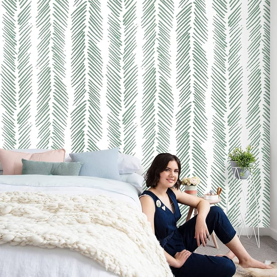 17.7"x236" Peel and Stick Wallpaper Herringbone Vinyl Self Adhesive Removable Wallpaper Modern St... | Amazon (US)