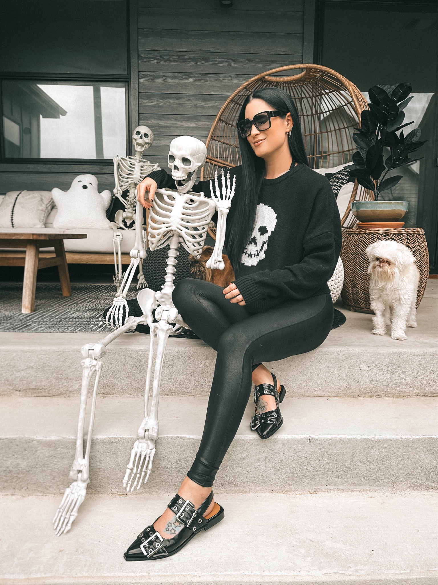 Walmart came out with the cutest skull sweaters and cardigans! 

My faux leather leggings are 15% off with code DTKxSPANX.

Fall outfit, fall shoes, fall inspo, fall look, affordable outfit 

#LTKSeasonal #LTKStyleTip #LTKFindsUnder50