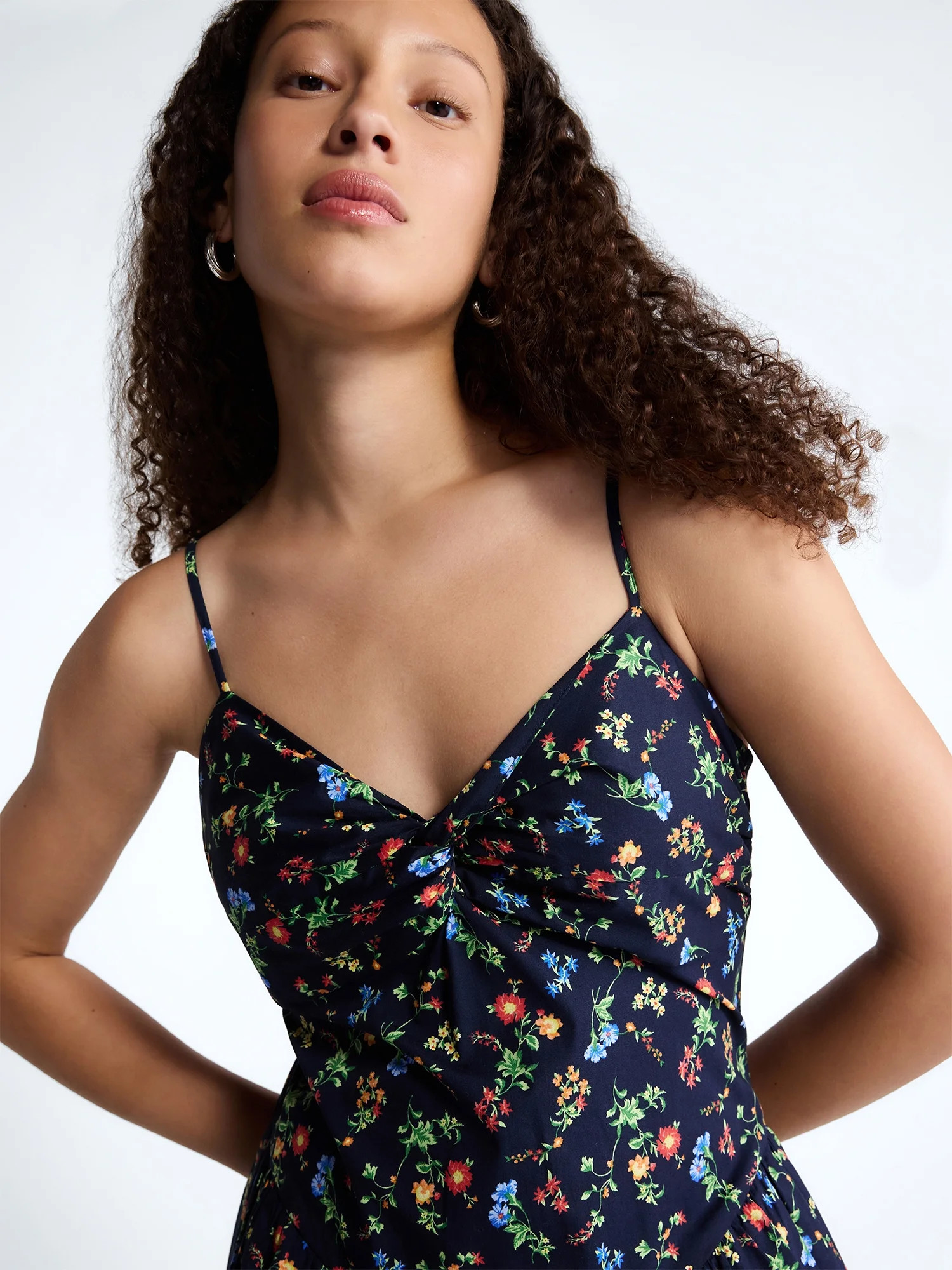 Free Assembly Women's Twist Front Sleeveless Maxi Dress with Drop Waist, Sizes XS-XXL | Walmart (US)