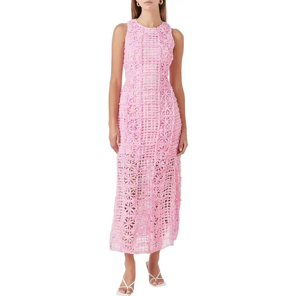 Endless Rose Textured Sleeveless Maxi Dress in Pink at Nordstrom, Size Medium | Nordstrom
