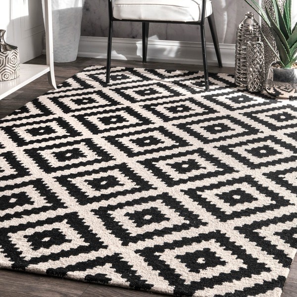 nuLOOM Handmade Wool Abstract Pixel Trellis Area Rug | Bed Bath & Beyond