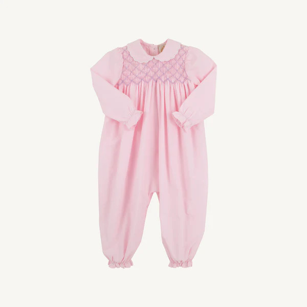 Rigsby Romper - Palm Beach Pink with Worth Avenue White & Palisades Pu | The Beaufort Bonnet Company