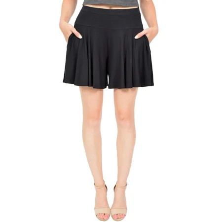 Stretch is Comfort Women's Flowy Skort Wide Leg Shorts with Pockets | Walmart (US)