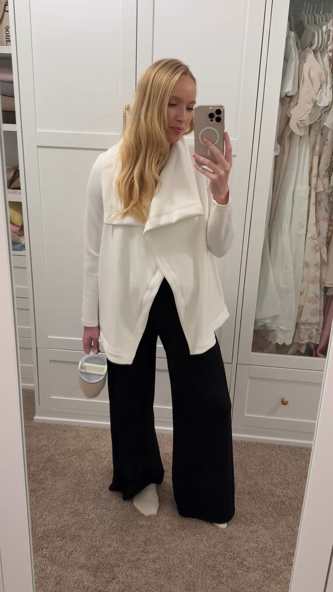 Cozy and casual outfit of the day. This wrap is the best if you’re a nursing mama. Wearing a small and it’s on sale right now! Use code AMANDAJOHNXSPANX for 15% off your first full priced order. 

Postpartum outfit // casual pants // wide leg pants // loungewear // travel outfit 

#LTKActive #LTKSaleAlert