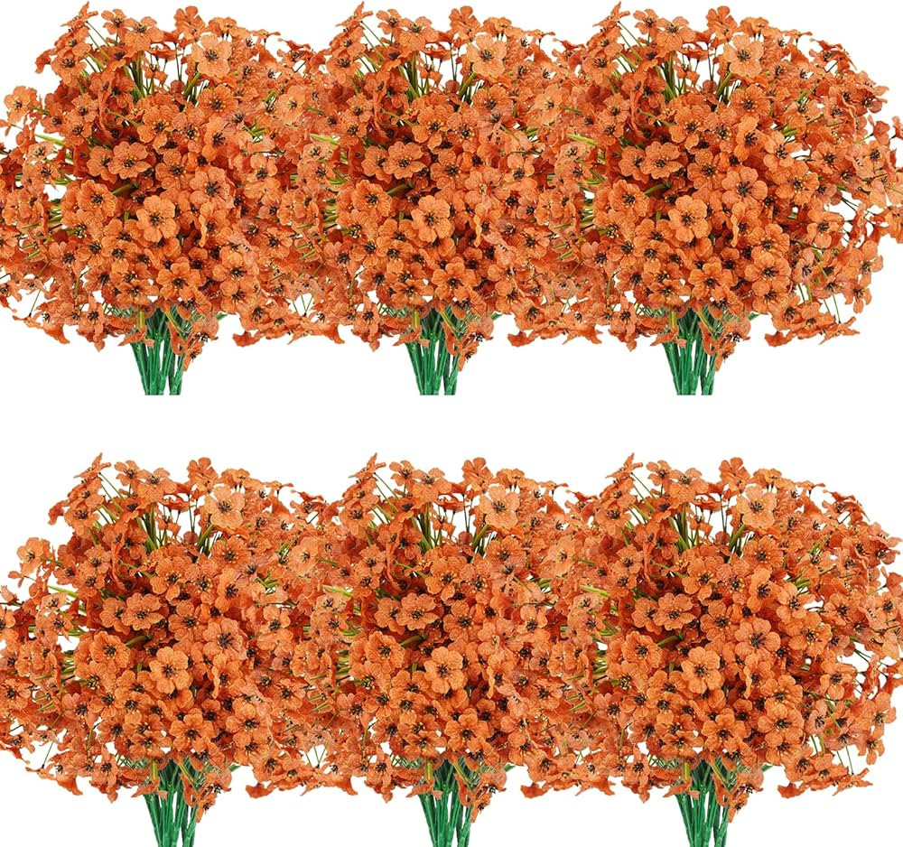 Uieke 16 Bundles Artificial Fall Flowers No Fade Faux Autumn Plants, Fake Indoor Outdoor Greenery... | Amazon (US)