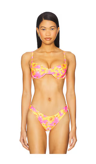 Ditzy Underwire Bra Bikini Top in Honey Baby | Revolve Clothing (Global)