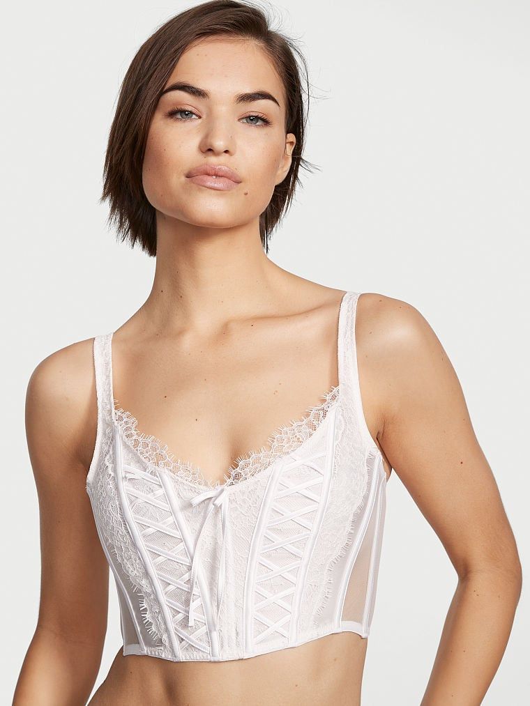 Unlined Lace-Up Corset Top | Victoria's Secret (US / CA )