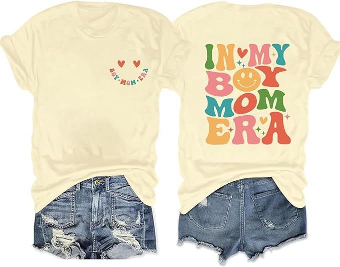 Boy Mom Shirts Mom Era Tshirt: Funny in My Mom Era Shirt for Women Mama Graphic Tee Tops | Amazon (US)