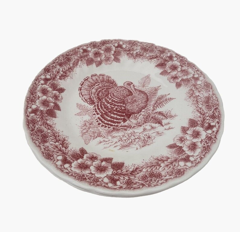Queen's England Pink Thanksgiving Turkey 8" Salad Plate New Lot of 2 - Etsy | Etsy (US)