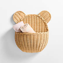 Wicker Bear Kids Wall Basket + Reviews | Crate & Kids | Crate & Barrel