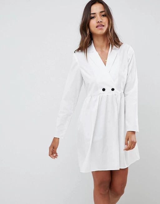 ASOS DESIGN cotton smock mini dress with long sleeves | ASOS US