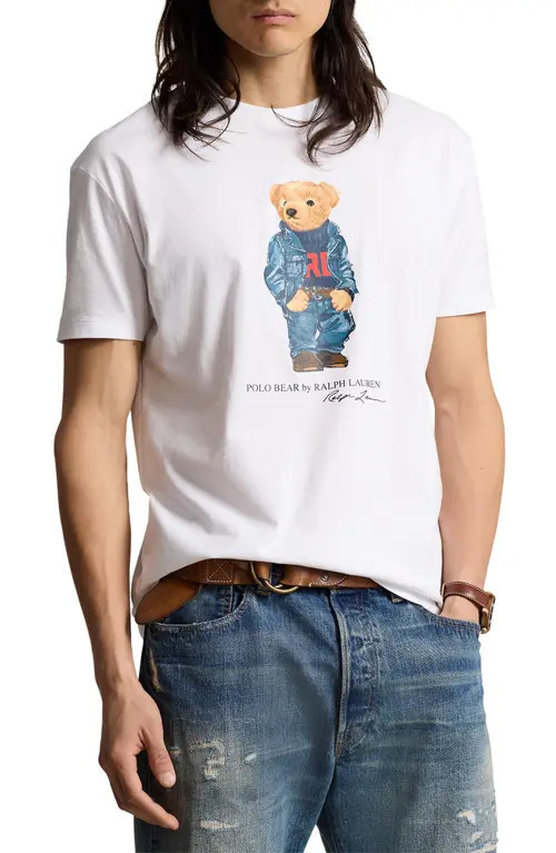 Polo Ralph Lauren Polo Bear Graphic T-Shirt in F24 White Denim Bear at Nordstrom, Size Xx-Large | Nordstrom