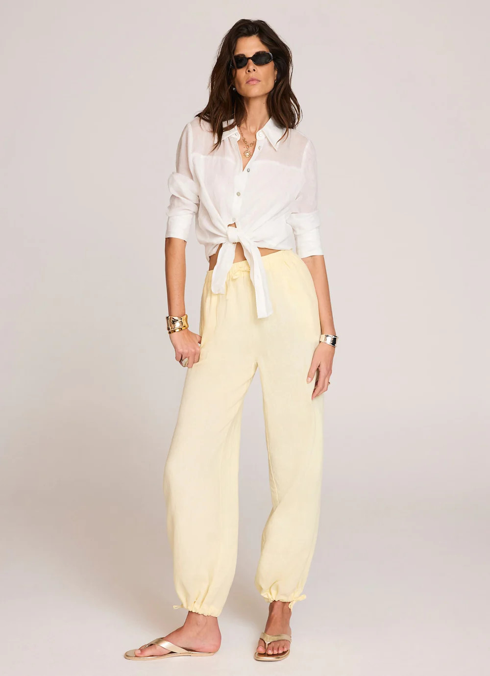 Yellow Linen Balloon Trousers | Mint Velvet - US
