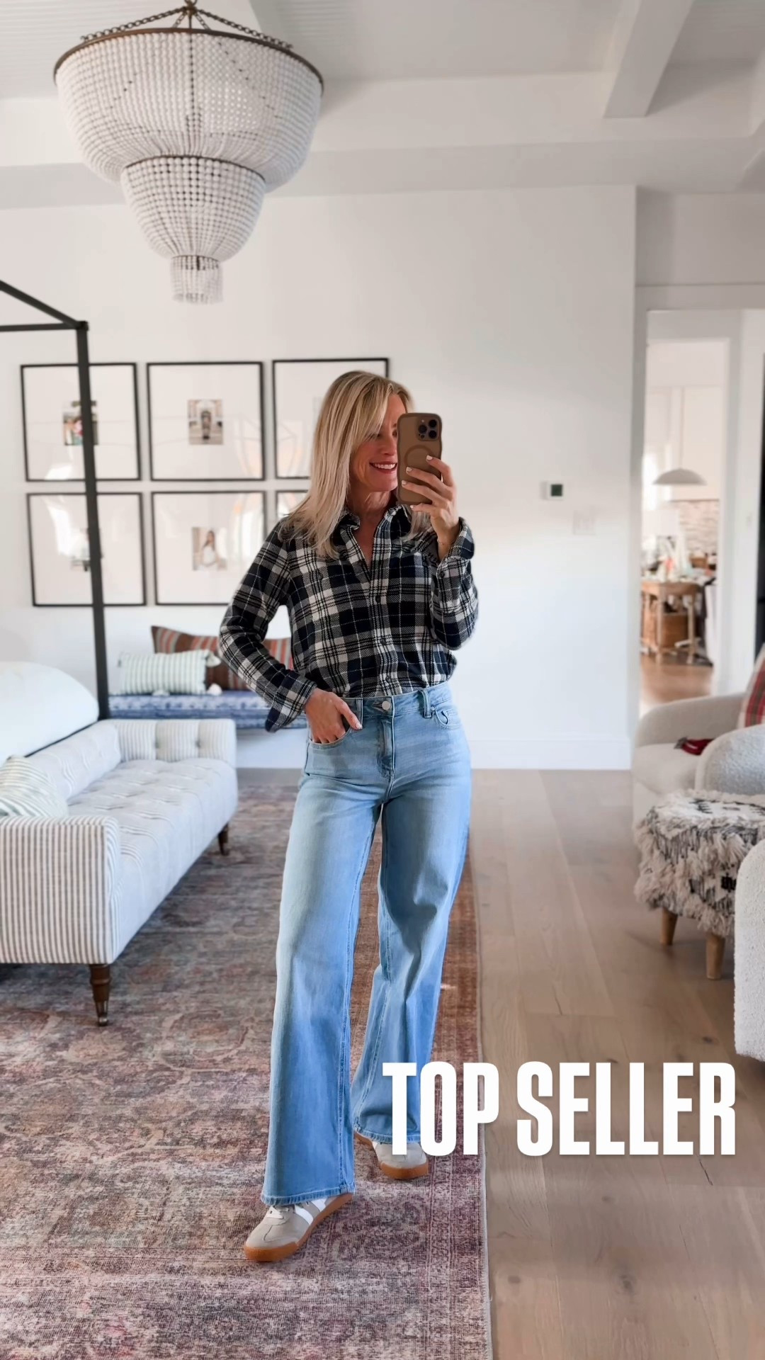 This week’s top seller! 

Jeans: 26x30
Shirt: small ￼

#LTKOver40 #LTKSeasonal #LTKootd