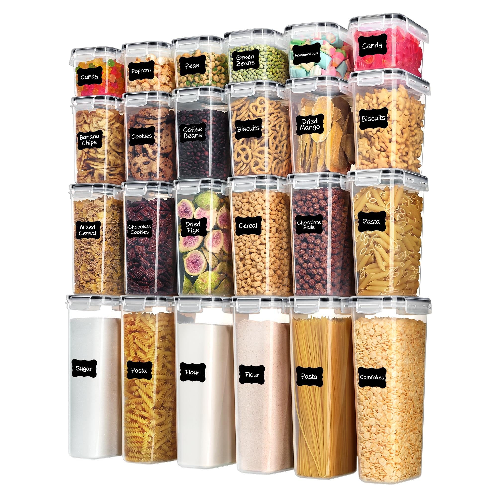 Airtight Food Storage Containers with Lids, Vtopmart 24 pcs Plastic Kitchen and Pantry Organizati... | Amazon (US)