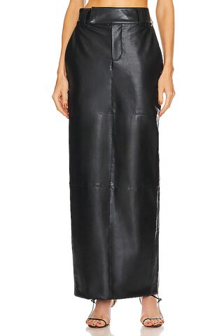 Helsa Waterbased Faux Leather Midi Skirt in Black from Revolve.com | Revolve Clothing (Global)