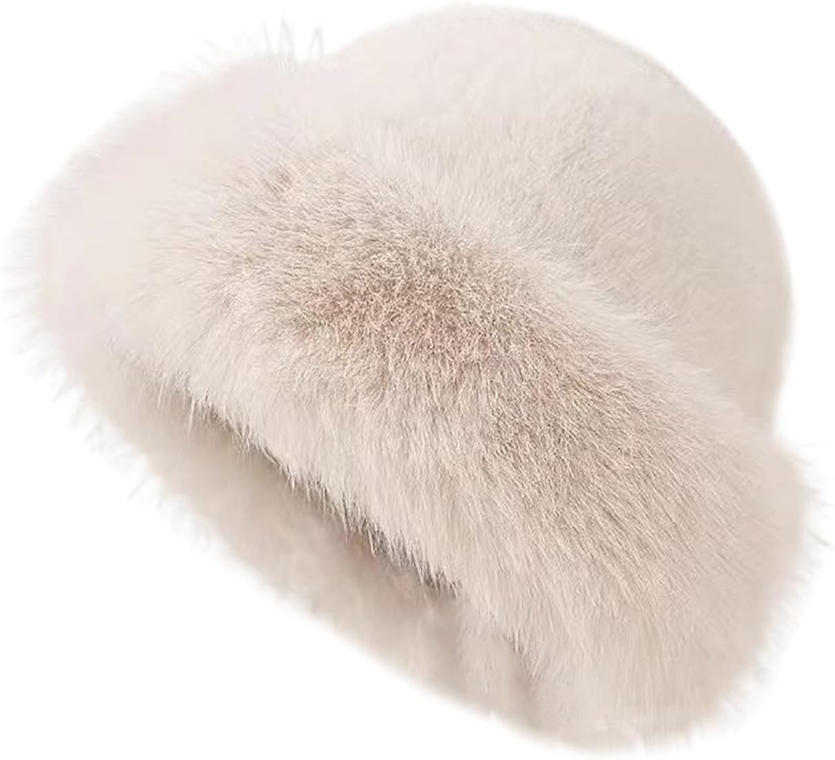 Winter Faux Fur Hat for Women Fluffy Soft Russian Hat Faux Fur Trimmed Warm Cap | Amazon (US)