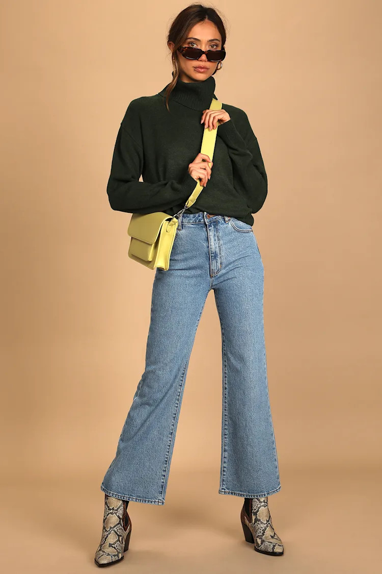 Amazing Memories Emerald Green Cowl Neck Sweater | Lulus