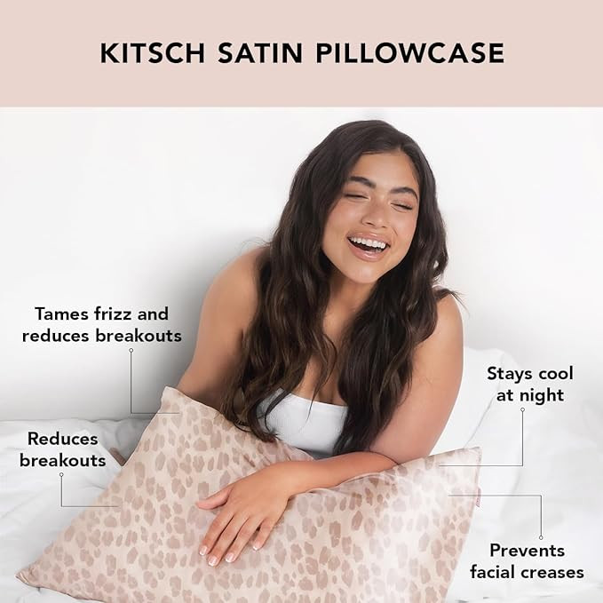 Kitsch Satin Pillowcase with Zipper for Hair & Skin - Softer Than Silk Pillow Cases, Smooth Cooli... | Amazon (US)