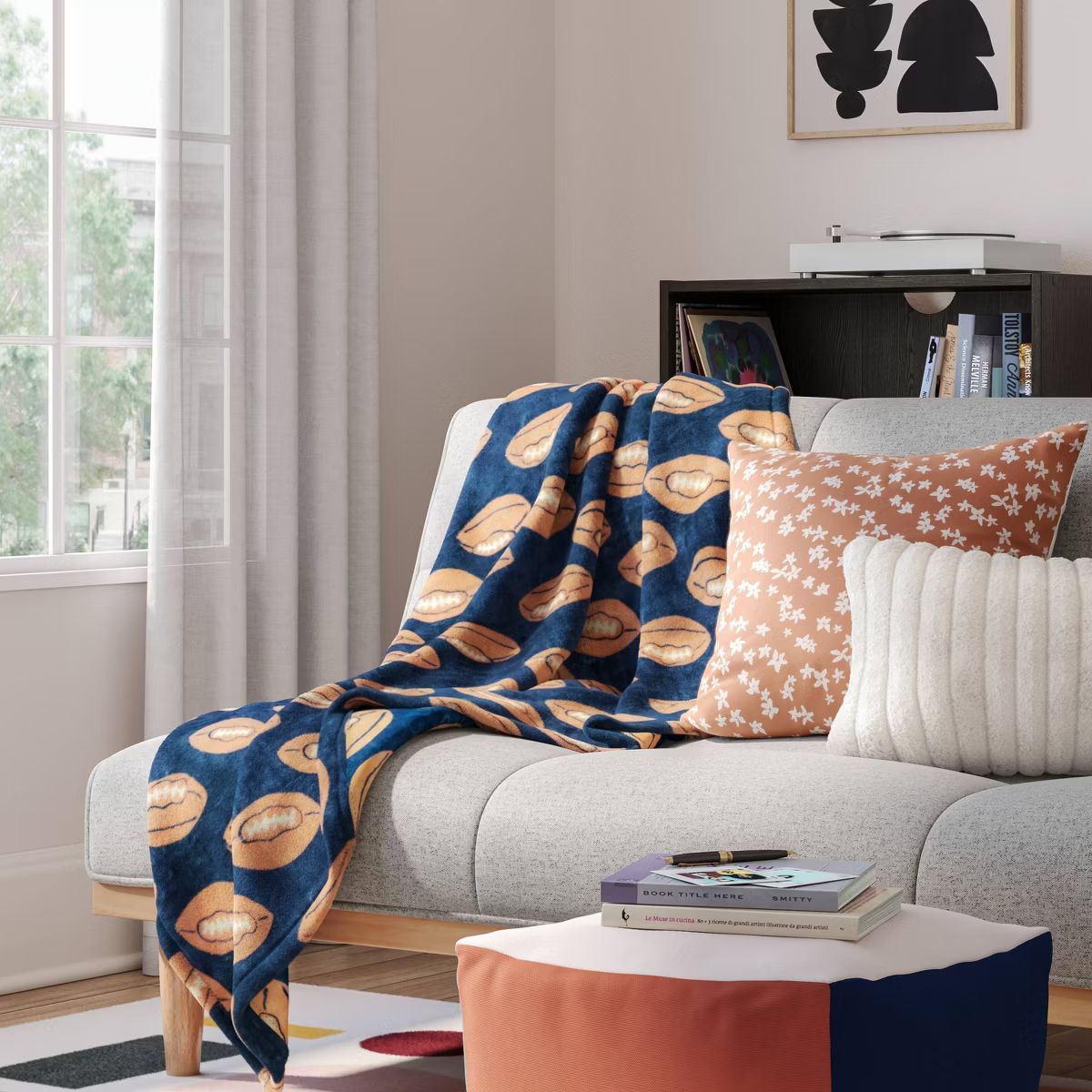 Football Plush Blue Throw Blanket | Target