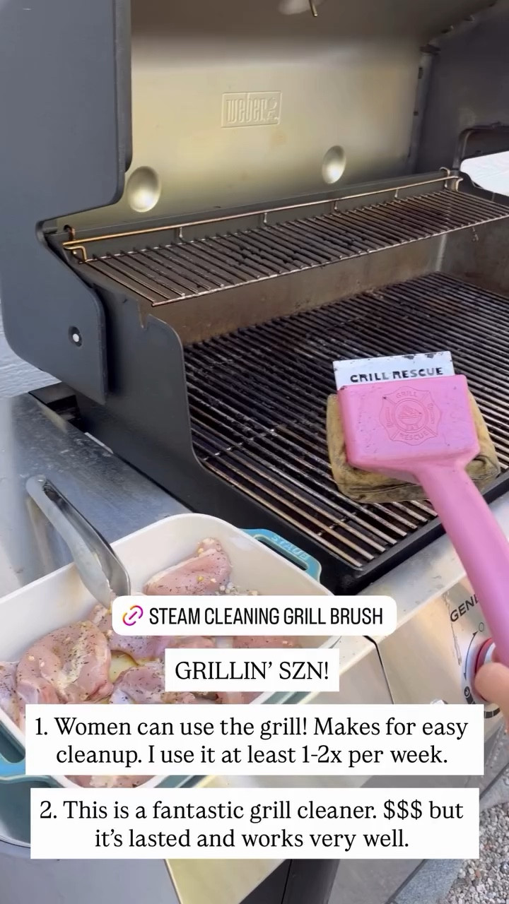 GRILLIN’ SZN!

1. Women can use the grill! Makes for easy cleanup. I use it at least 1-2x per week.

2. This is a fantastic grill cleaner. $$$ but it’s lasted and works very well.