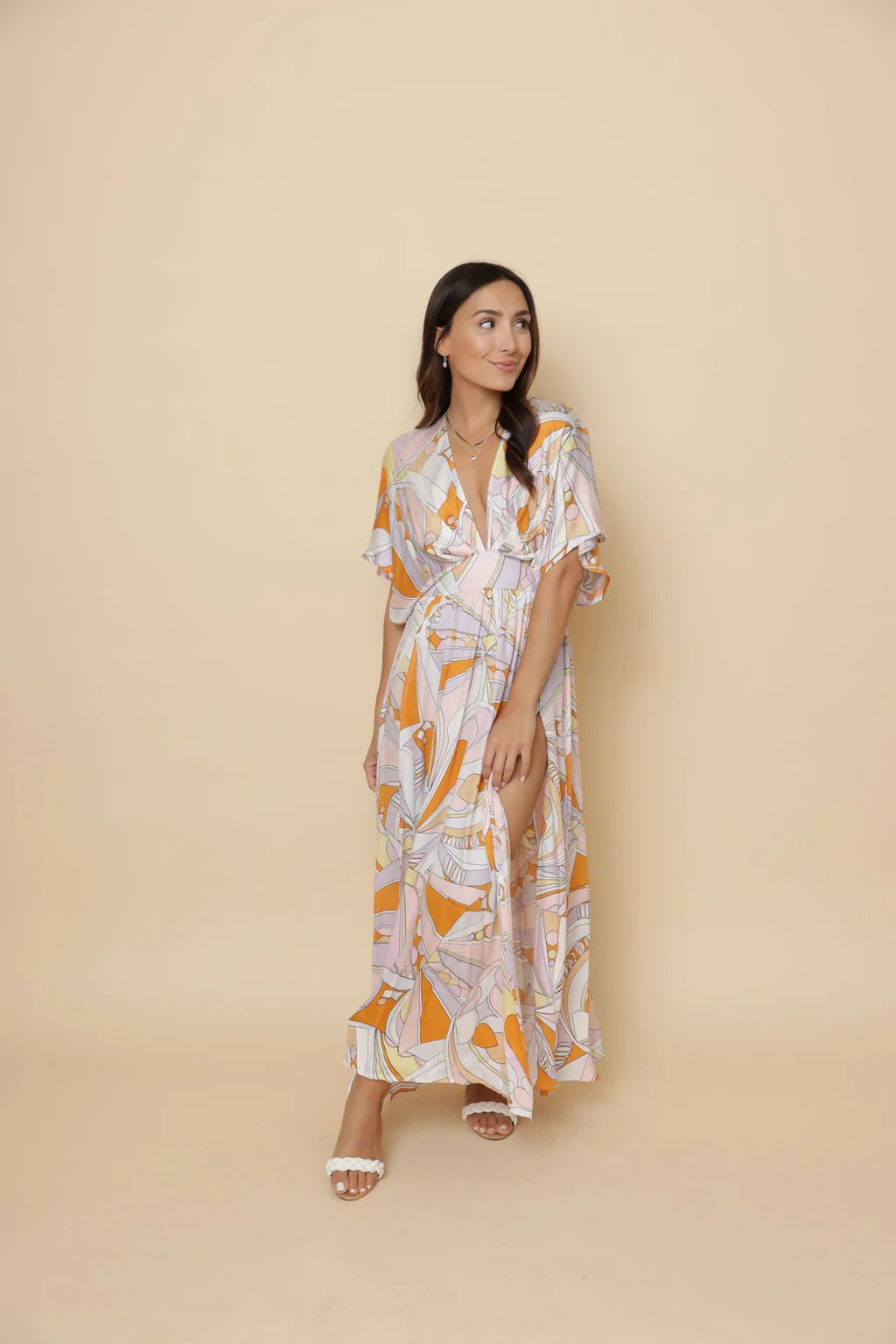 Chloe Colorful Abstract Dress | Aria Rose