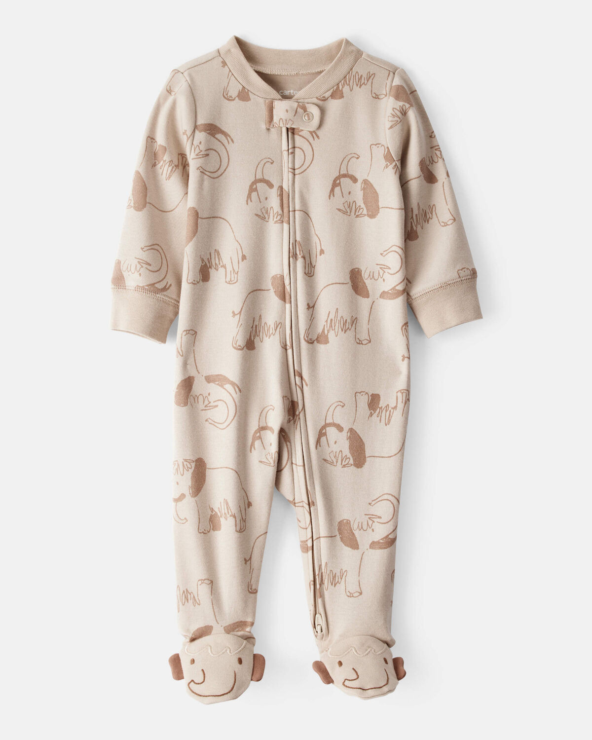Beige - Baby Boy Mammoth Print 100% Cotton Long-Sleeve Snug Fit Sleep & Play Pajamas - Beige, Sel... | Carter's Inc