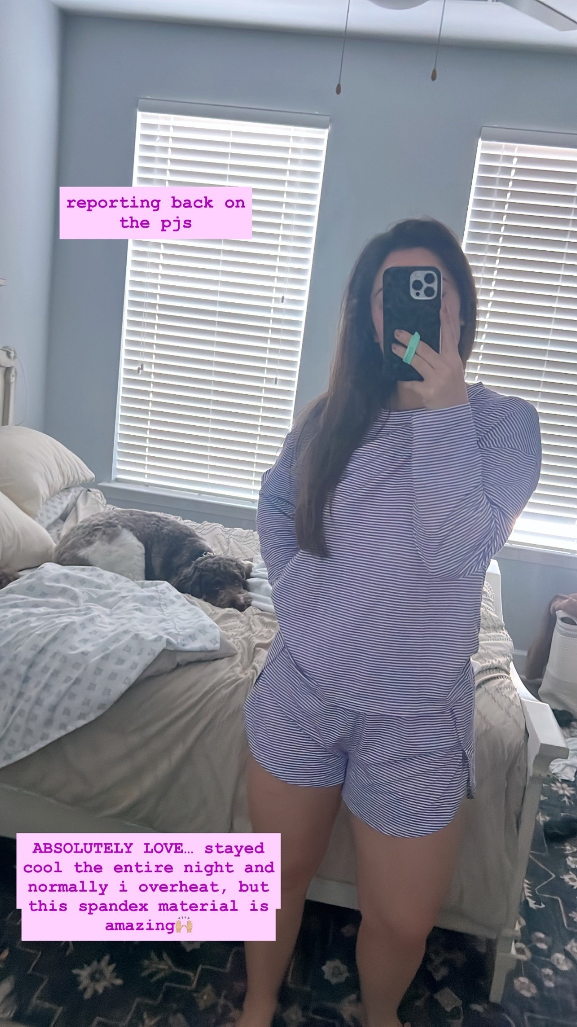 in size medium and rolled the shorts up 1 roll like college😝 They are high waisted and I probably could’ve done a small but I love a bigger fit in pjs 

#LTKFindsUnder50 #LTKHome #LTKselfcare