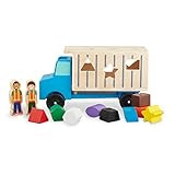 Melissa & Doug Shape-Sorting Wooden Dump Truck Toy With 9 Colorful Shapes and 2 Play Figures | Amazon (US)