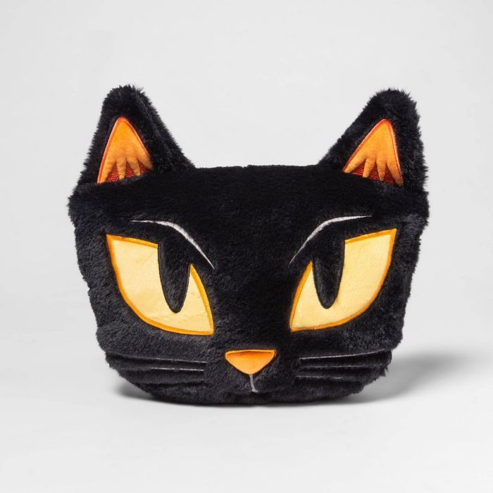 Cat Shaped Faux Fur Throw Pillow Black - Hyde &#38; EEK! Boutique&#8482; | Target
