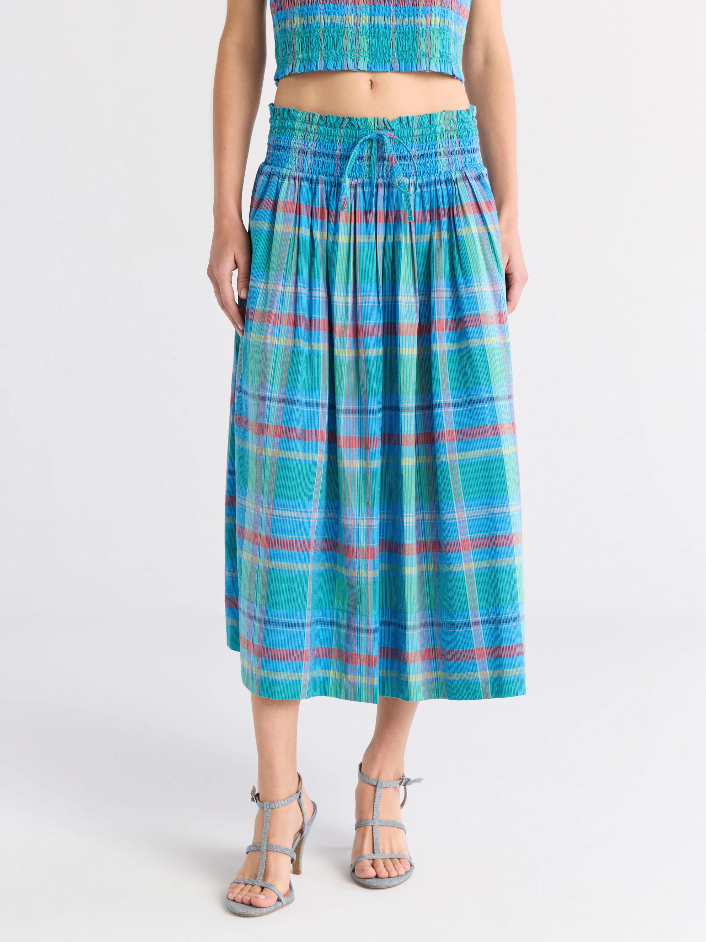 Free Assembly Women's and Women's Plus Smocked Cotton Maxi Skirt, Sizes XS-4X | Walmart (US)