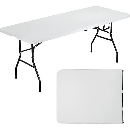 Amazon.com: Folding Tables, Plastic 6ft Folding Table,Half Portable Foldable Table for Parties, B... | Amazon (US)