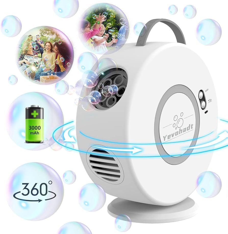 Bubble Machine for Kids Toddlers,Automatic Bubble Blower Rechargeable, 90° 360° Auto Rotatable ... | Amazon (US)