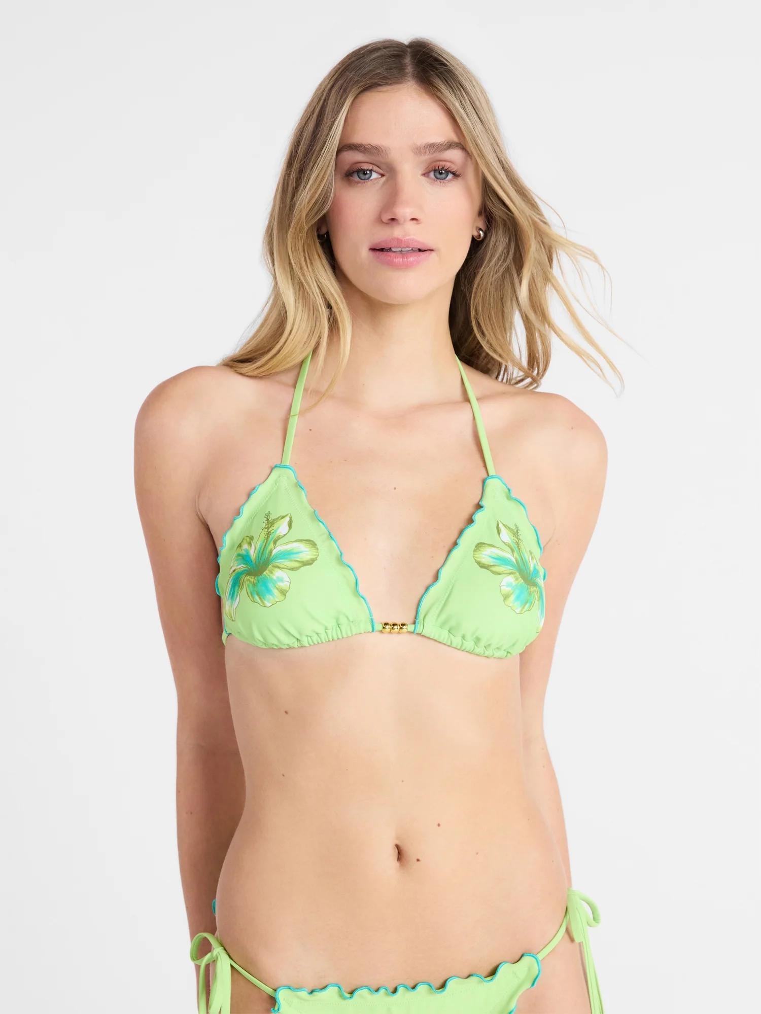No Boundaries Geo Jam Tall Triangle Bikini Top, Women's | Walmart (US)