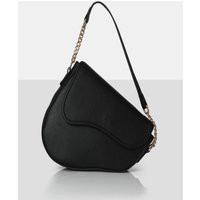 The Fox Black Saddle Shoulder Bag | Public Desire (US & CA)