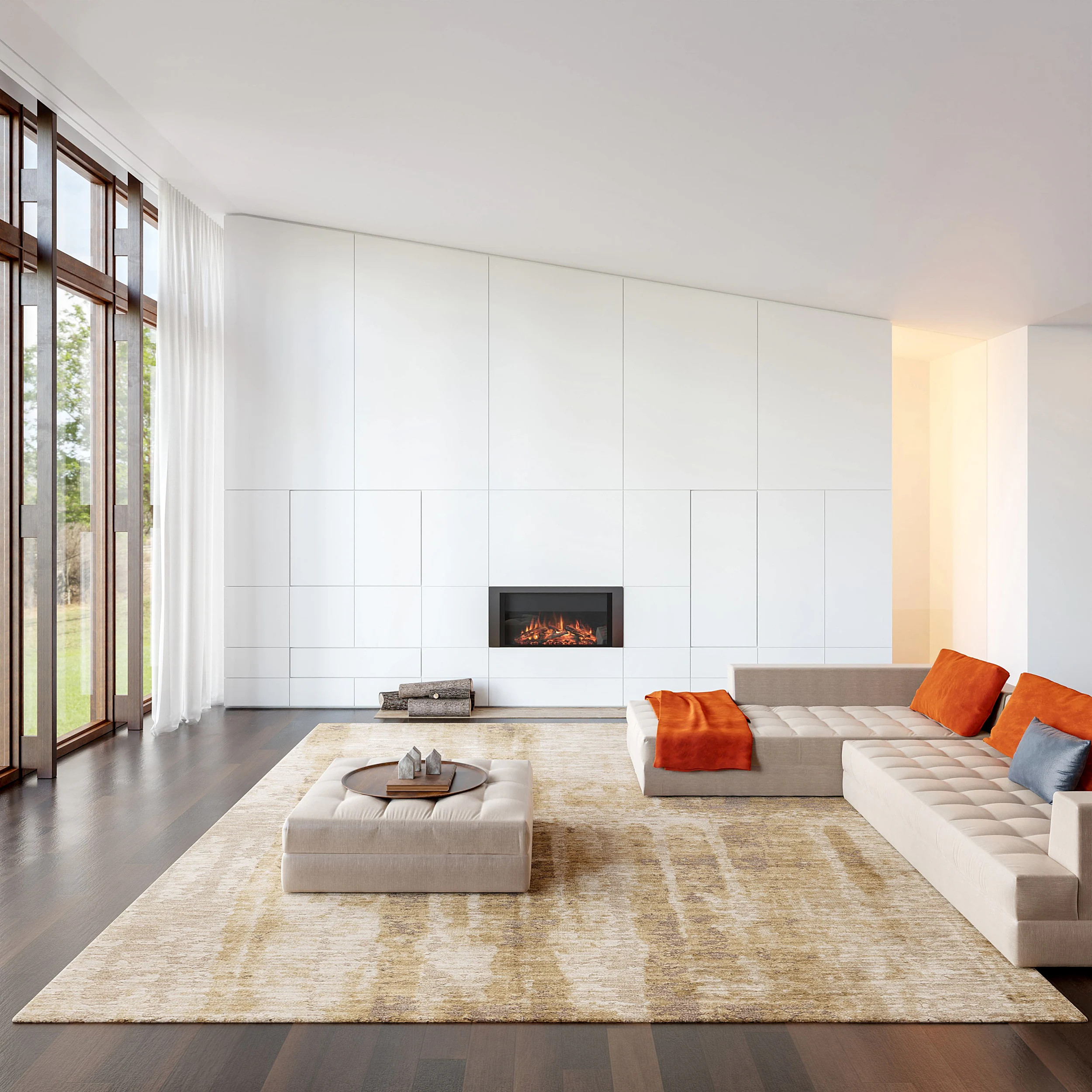 nuLOOM Eulalie Contemporary Abstract 4ft. x 6ft. Sand Area Rug Polyester one_size in Beige | 200RZIT02A-406 | Lowe's