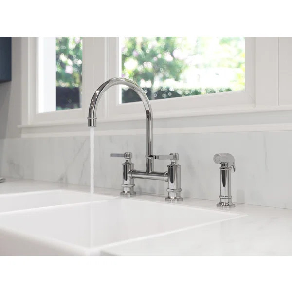 LG31TDC Port Haven Kitchen Bridge Faucet with Side Spray | Wayfair North America
